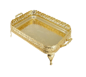 Modern Style Handmade Kitchenware Tableware Tray with Iron Handles Customized Serving Tray Wholesale Manufacturer Exporter - Product Image 1