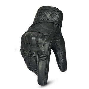 Gants de moto en cuir pour l'hiver, à doigts entiers, légers, résistants aux chocs, coupe-vent, fermeture à scratch, pour usage extérieur - Product Image 3