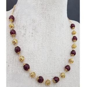 Qualité supérieure traditionnelle avec chaîne plaquée or seulement collier Mala ensemble pour femmes collier classique ensemble pour vêtements de mariage - Product Image 1