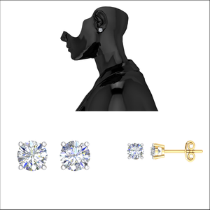 Pendientes clásicos de oro de 18 quilates con diamantes para mujer, fabricante indio, precio al por mayor, joyería elegante con pasador - Product Image 2