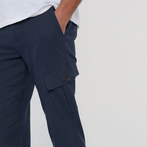 Servicio OEM Pantalones Cargo Casuales para Hombre Color Azul Marino Secado Rápido Algodón Poliéster Cintura Media Ligeros para Actividades al Aire Libre - Product Image 4