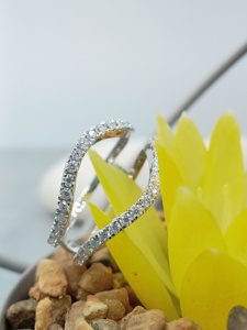 Customized Luxurious 925 Silver White Gold Moissanite Diamond Ring with Pave Setting for Parties Weddings Gifts Engagements - Product Image 5