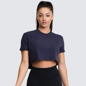 Camiseta corta de verano para mujer al por mayor, Camiseta corta con logotipo personalizado, Camiseta corta elástica con estampado personalizado, camiseta para niña bebé - Product Image 1