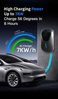 Station de recharge pour véhicules électriques universelle 7 kW 220 V/230 V AC avec câble intégré Wallbox pour usage domestique