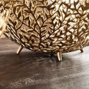 Bols en aluminium à brindilles de feuilles artisanales à bas prix avec finition plaquée or, utilisés pour servir des Fruits et des centres de Table - Product Image 4