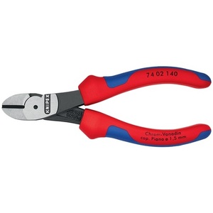 For KNIPEX 140 mm Heavy-Duty Polished <b>Side</b> <b>Cutters</b> with Form 0 Multi-Component Plier Handles - Product Image 6