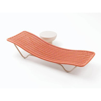Chaise longue moderne en aluminium avec coussin en corde tressée, écologique, antirouille, résistante aux UV, durable, pour usage extérieur dans les hôtels et les villas