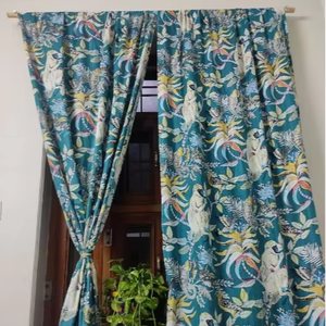 Rideau de porte de singe 100% coton imprimé sur mesure de luxe pour le salon - Product Image 1