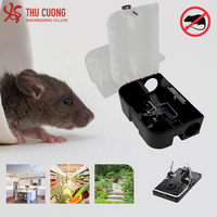 Station d'appât en plastique noir et Transparent de haute qualité pour les rongeurs Pièges à souris à installation facile Tueur de taupes sûr et efficace