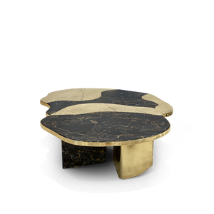 Mesa de Centro Ophelia Portoro de Mármol y Oro - Product Image 4