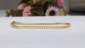 Certified Trendy <b>Rapper</b> Hip Hop Jewelry VVS 3mm 10k Gold Heart Luxury Iced Moissanite Tennis <b>Chain</b> Bracelet Women's Best - Product Image 4