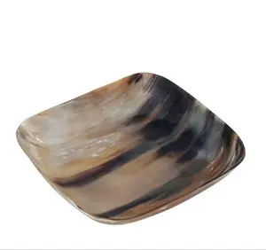 Meilleure vente plateau en corne naturelle fait à la main élégant plateau de service décoratif pour la maison cuisine et le bureau fournisseur indien assiettes - Product Image 3