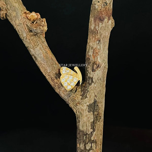 14K Solid Gold Natural Diamond Butterfly Fine <b>Jewelry</b> <b>Piercing</b> for Conch Helix Rook <b>Tragus</b> Anti <b>Tragus</b> Earlobe. - Product Image 4