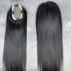 2023 Neues Design Virgin Hair Mini Perücke Natürlicher schwarzer Echthaar-Topper für Frauen 3*4 4*5 Lace Closure Toppers Toupee