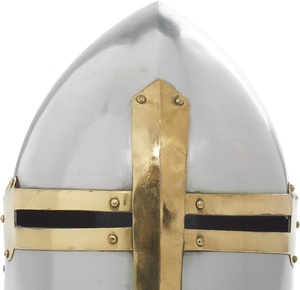 หมวกกันน็อกบาร์บิวทายุคกลางหมวกเหล็กเหล็กยุคกลางอัศวินนักรบครูเสดหมวกเหล็ก - Product Image 6