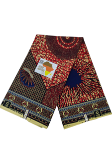 Tela Africana Tejida Ecológica 100% Algodón con Estampado de Cera para Vestidos, Cortinas y Camisas - Product Image 4