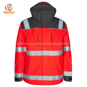 Stylish Polyester Cotton Softshell Safety Jacket <b>Reflective</b> Warm Fleece Waterproof Jacket Hi Vis Security <b>Vest</b> Hi Vis OEM - Product Image 5
