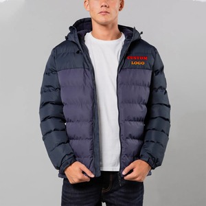 OEM Men Outwear Color Block Puffer Jacket Fashion Clothing Street <b>Thick</b> Cotton Padded Jacket Stand Collar <b>Quilted</b> Down Jacket - Product Image 4