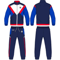 Ensemble de survêtements de football personnalisés pour entraînement en groupe, imprimés par transfert thermique, respirants, à séchage rapide, en polaire, unisexe, avec veste à cordon et pantalon