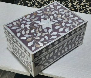 Caja de Almacenamiento de Incrustaciones de Hueso Natural, Cuerno de Alta Calidad y Cajas de Almacenamiento de Joyas de Madera para Regalos de Boda, Superventas, Novedad de 100% - Product Image 6