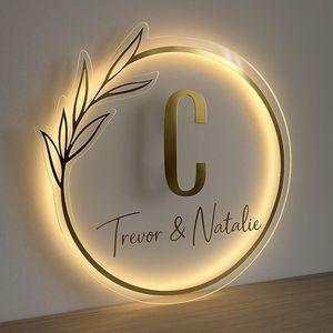 Letrero de <span class=keywords><strong>Acrílico</strong></span> Redondo Personalizado con Retroiluminación <span class=keywords><strong>para</strong></span> Decoración de Salón, Letrero Comercial de <span class=keywords><strong>Acrílico</strong></span> Personalizado - Product Image 3