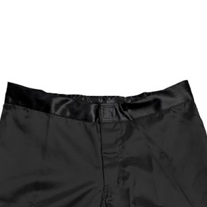 Shorts décontractés pour hommes en satin noir style MMA avec impression de nom, respirants, imperméables, haute élasticité et cordon de serrage – Vente en gros - Product Image 6