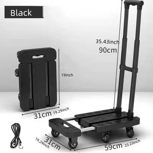 Carrello Pieghevole a 6 Ruote Girevoli, Carrello Portabagagli con Manico Regolabile, Carrello Utilitario Richiudibile per Traslochi - Product Image 2