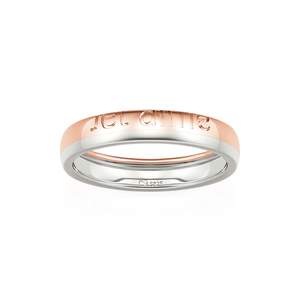 Bague de mariage assortie Je T'Aime bicolore Jeulia pour homme - Bague incrustée plaquée or rose pour amoureux - Product Image 3