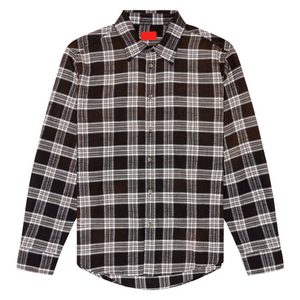 Chemise à carreaux en flanelle décontractée anti-rides à manches longues 50% coton 50% polyester chemises pour hommes - Product Image 1