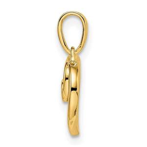 Sólido 10K Amarillo Blanco oro hueco corazón colgante 0.10ct laboratorio cultivado diamante IGI certificado mujer/Unisex encanto collar - Product Image 3