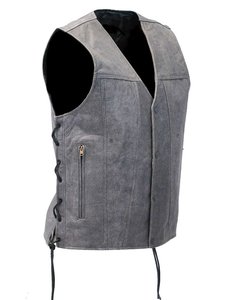 Personnalisable hommes décontracté Style hiver gilet en cuir de vache veste 5 dimensions coupe-vent bouton décoration vêtements d'extérieur pour adultes - Product Image 3