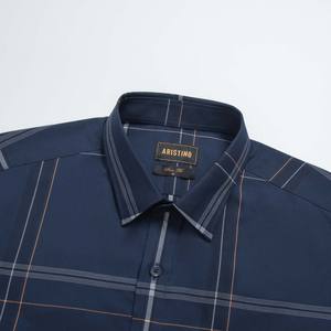 Aristino <b>Men's</b> Slim Fit Plaid Mandarin Collar Dress <b>Shirt</b> 300g Summer Anti-Wrinkle Breathable Quick Dry Features Wholesale SALE - Product Image 2