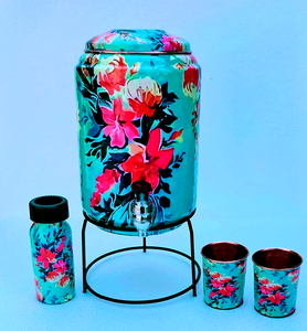 Dispensador de agua de cobre 100%, olla con esmalte de flores impreso para dispensador de agua potable Heathy, olla a precio barato - Product Image 6