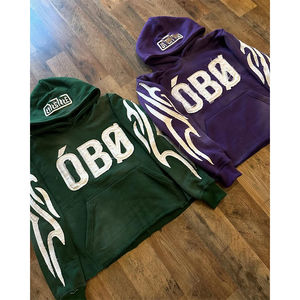 Sudadera con capucha con bordado desgastado con apliques personalizados, sudadera con cremallera y diamantes de imitación, lavado ácido, Vintage, lavado, ropa de calle de lana para hombres, Sudadera con capucha - Product Image 6