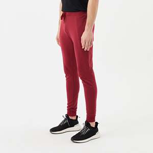 กางเกงวอร์มทรงบานสีแดงเบอร์กันดี GA Slim Fit สวมใส่สบาย เหมาะสำหรับออกกำลังกาย พร้อมโลโก้ปรับแต่งได้ ตกแต่งด้วยซิป มีไซส์ XL ถึง 6XL - Product Image 1