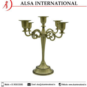 Candelabros negros de grado más alto, centros de mesa de boda, candelabros elegantes de proveedor indio - Product Image 5