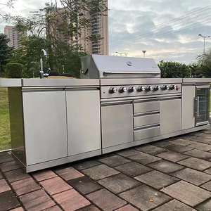 NUEVA COLECCIÓN: Muebles de Cocina Modulares para Exteriores de Acero Inoxidable Ecológicos con Fregadero, Grifo, Refrigerador y Puerta de Horno - Product Image 1