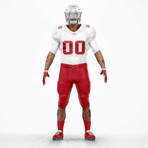 Venta al por mayor de alta calidad de fútbol americano uniformes 100% de poliéster de diseño personalizado de manga corta técnica impresa - Product Image 3