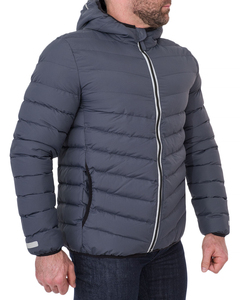 Chaqueta de Invierno para Hombre, Acolchada, con Capucha, Cuello Alto, Logotipo Frontal, Resistente al Viento e Impermeable - Product Image 1