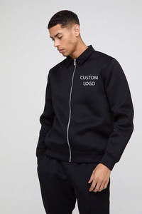 Conjunto Deportivo de Invierno para Hombre, Chaqueta Harrington Negra Extra Grande con Logotipo Personalizado y Pantalones Jogger Ajustados - Product Image 2