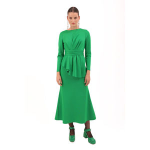 Elegante Vestido de Punto con Corte Evase y Detalle de Botones en la Parte Delantera - Product Image 2