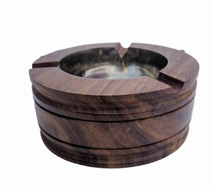 ที่เขี่ยบุหรี่ไม้ทำมือ สำหรับบุหรี่และซิการ์ ที่เขี่ยบุหรี่ไม้ตกแต่ง สำหรับใช้ภายในและภายนอกอาคาร สำหรับบ้านและสำนักงาน - Product Image 2