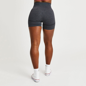 Pantalones cortos de Yoga de compresión de gimnasio para mujer de cintura alta transpirables a prueba de viento ropa activa suave suelta corta técnica teñida lisa - Product Image 2
