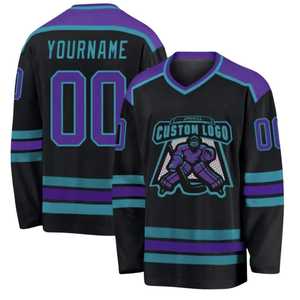 Custom Ice Hockey Jersey Professional Team Uniform Pink Red Purple <b>Grey</b> Striped Personalized Name Number V-Neck Athletic Sports - Product Image 6