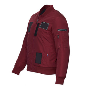 Venta al por mayor de ropa personalizada para hombre, chaquetas de bombardero, chaqueta de Bombardero a prueba de viento Lisa informal para hombre - Product Image 2