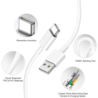 Câble de charge rapide USB Type-C 3A en gros 1M/3M/Personnalisé pour iPhone, gaine en PVC cuivre pur, compatible batterie externe, garantie 12 mois