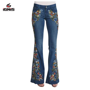 Mujeres Denim Jeans Flare Bell Bottom bordado Jeans Mujeres Nuevos Jeans de moda para mujeres Custom Fashion Ladies Luxury Street - Product Image 1