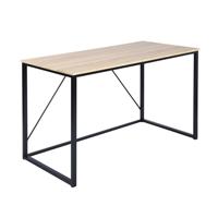 Bureau d'ordinateur Well Home en bois de noyer et chêne 'Elmo' noir, 120x60x74cm, au design élégant