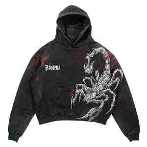 Sudadera con capucha para hombre serigrafiada al por mayor, Jersey de algodón polar, Sudadera con capucha de gran tamaño, moda informal, ropa de calle, ropa de invierno para gimnasio - Product Image 3