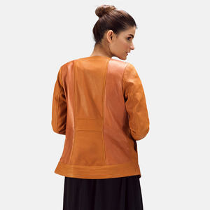 Chaqueta sólida de la chaqueta de cuero de las mujeres vendedoras calientes para el logotipo del diseño de las mujeres y del OEM - Product Image 6